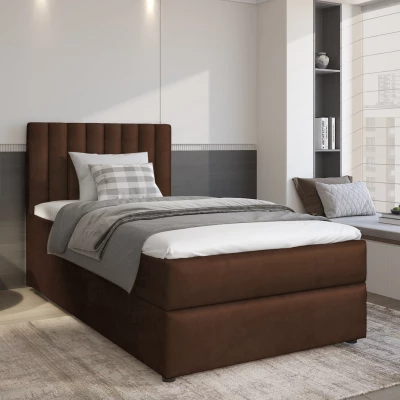 Americká jednolůžková postel 100x200 KAIVA 1 - tmavě hnědá