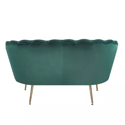 Elegantní dvoumístná pohovka IGLIKA - zelená / zlaté nožky