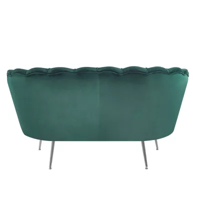 Elegantní dvoumístná pohovka IGLIKA - zelená / stříbrné nožky