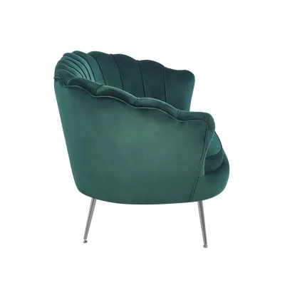 Elegantní dvoumístná pohovka IGLIKA - zelená / stříbrné nožky