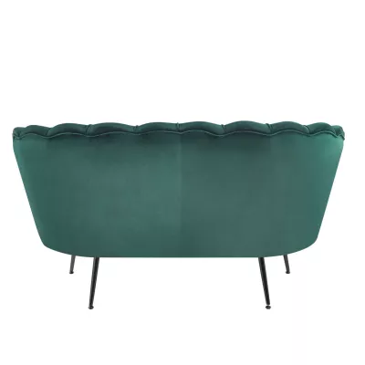 Elegantní dvoumístná pohovka IGLIKA - zelená / černé nožky