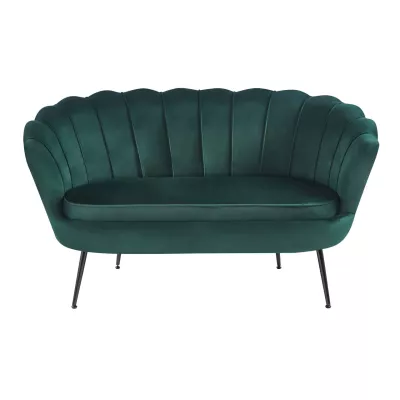 Elegantní dvoumístná pohovka IGLIKA - zelená / černé nožky