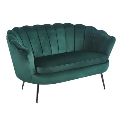 Elegantní dvoumístná pohovka IGLIKA - zelená / černé nožky