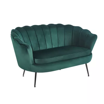Elegantní dvoumístná pohovka IGLIKA - zelená / černé nožky