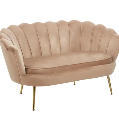 Elegantní dvoumístná pohovka IGLIKA - cappucino / zlaté nožky
