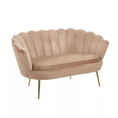 Elegantní dvoumístná pohovka IGLIKA - cappucino / zlaté nožky