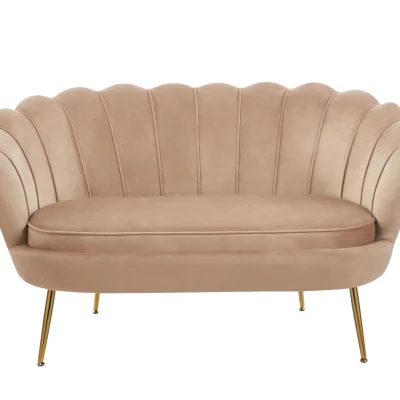 Elegantní dvoumístná pohovka IGLIKA - cappucino / zlaté nožky