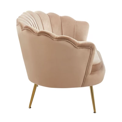 Elegantní dvoumístná pohovka IGLIKA - cappucino / zlaté nožky