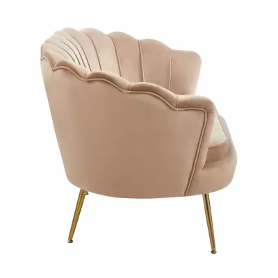 Elegantní dvoumístná pohovka IGLIKA - cappucino / zlaté nožky