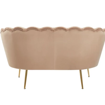 Elegantní dvoumístná pohovka IGLIKA - cappucino / zlaté nožky