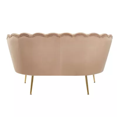 Elegantní dvoumístná pohovka IGLIKA - cappucino / zlaté nožky
