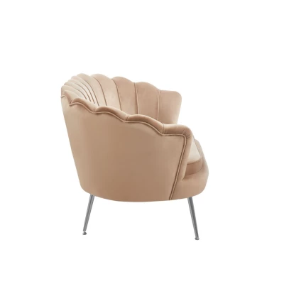 Elegantní dvoumístná pohovka IGLIKA - cappucino / stříbrné nožky