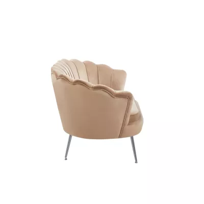 Elegantní dvoumístná pohovka IGLIKA - cappucino / stříbrné nožky