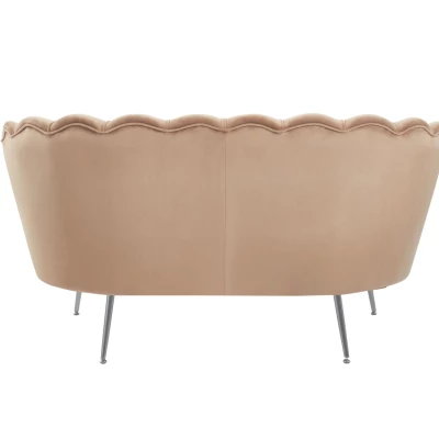 Elegantní dvoumístná pohovka IGLIKA - cappucino / stříbrné nožky