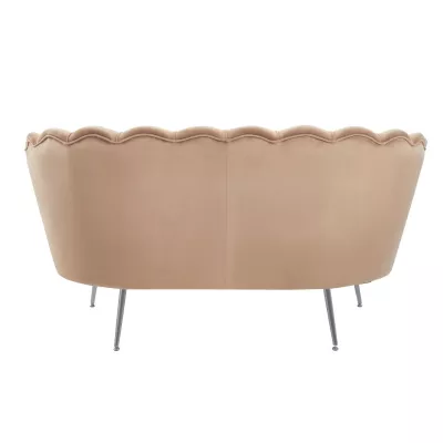 Elegantní dvoumístná pohovka IGLIKA - cappucino / stříbrné nožky