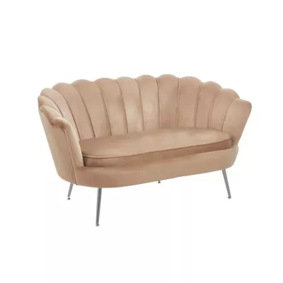 Elegantní dvoumístná pohovka IGLIKA - cappucino / stříbrné nožky