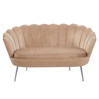 Elegantní dvoumístná pohovka IGLIKA - cappucino / stříbrné nožky