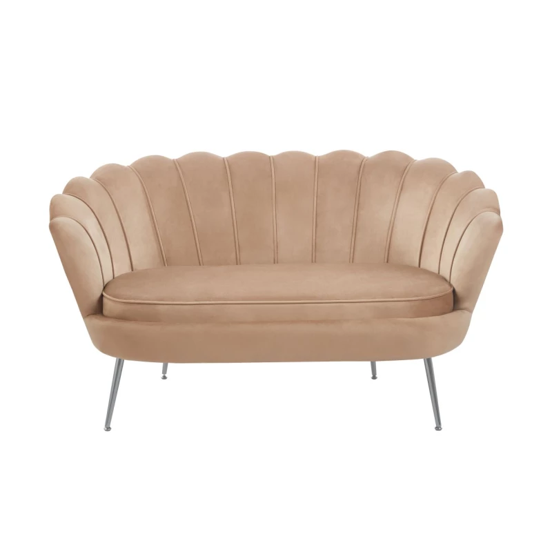Elegantní dvoumístná pohovka IGLIKA - cappucino / stříbrné nožky