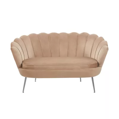 Elegantní dvoumístná pohovka IGLIKA - cappucino / stříbrné nožky