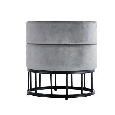 Taburet SINAN s úložným prostorem - šedý / černý