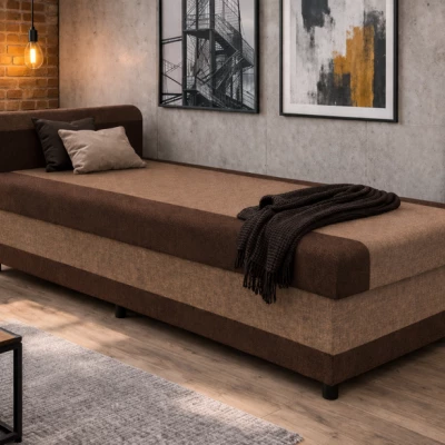Válenda s úložným prostorem 80x200 OSIRES - světle hnědá / tmavě hnědá