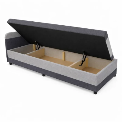 Válenda s úložným prostorem 80x200 OSIRES - tmavě šedá / světle šedá