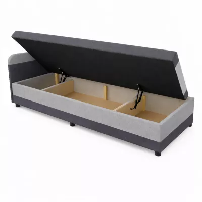 Válenda s úložným prostorem 80x200 OSIRES - tmavě šedá / světle šedá