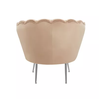 Elegantní křeslo THIAGO - cappucino / stříbrné nožky