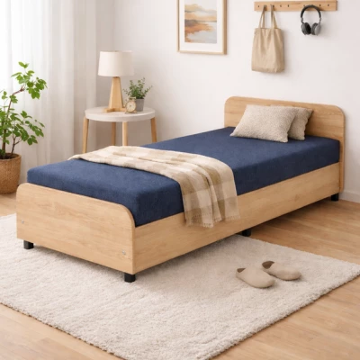 Válenda s čelem a úložným prostorem 80x200 LUNVI - modrá