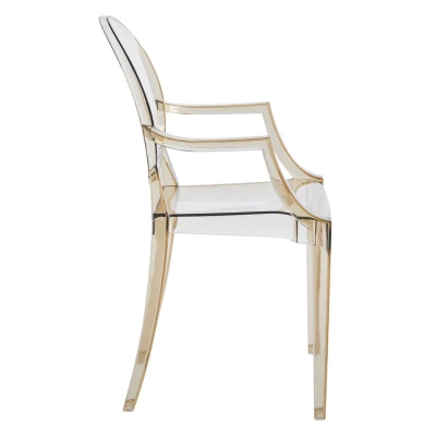Zahradní židle MEDIHA s područkami - transparentní / hnědá