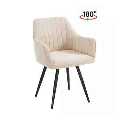 Otočná čalouněná židle VLADANA - béžová / černá