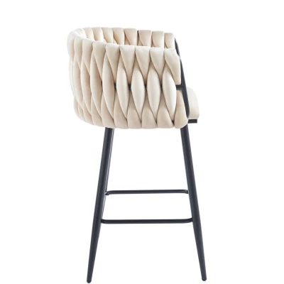 Designová barová židle ZULIMARA - béžová / černá