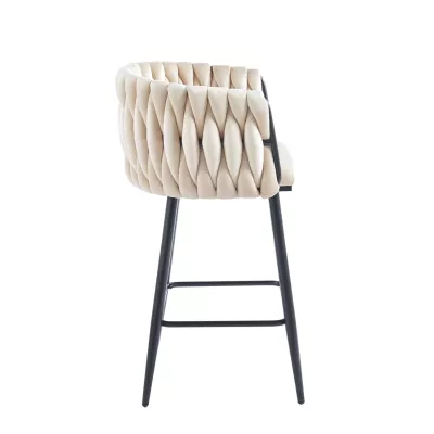 Designová barová židle ZULIMARA - béžová / černá