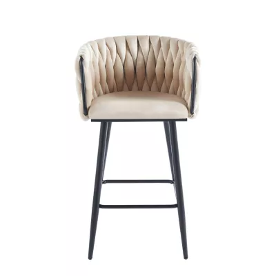 Designová barová židle ZULIMARA - béžová / černá