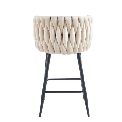 Designová barová židle ZULIMARA - béžová / černá