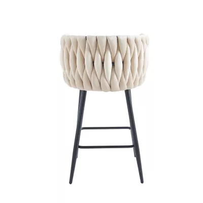 Designová barová židle ZULIMARA - béžová / černá