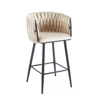 Designová barová židle ZULIMARA - béžová / černá