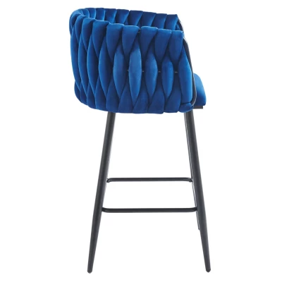 Designová barová židle ZULIMARA - modrá / černá