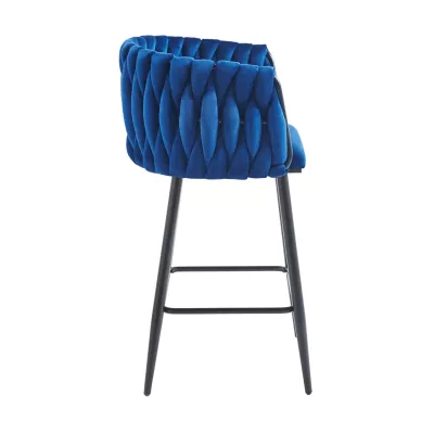 Designová barová židle ZULIMARA - modrá / černá