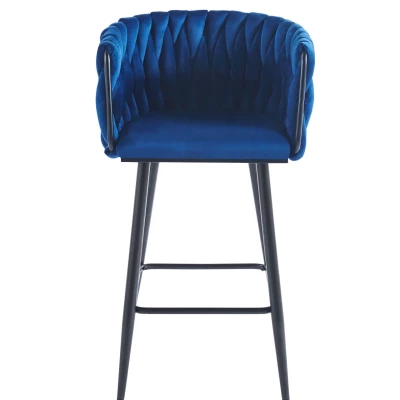 Designová barová židle ZULIMARA - modrá / černá