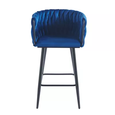 Designová barová židle ZULIMARA - modrá / černá
