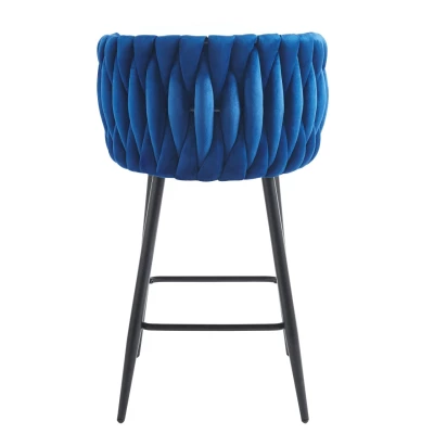 Designová barová židle ZULIMARA - modrá / černá