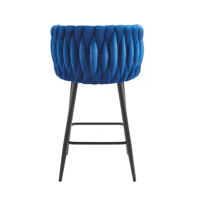 Designová barová židle ZULIMARA - modrá / černá