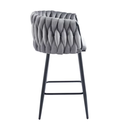 Designová barová židle ZULIMARA - šedá / černá