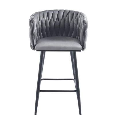 Designová barová židle ZULIMARA - šedá / černá