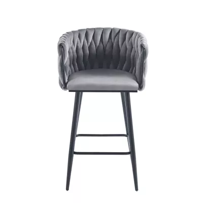Designová barová židle ZULIMARA - šedá / černá