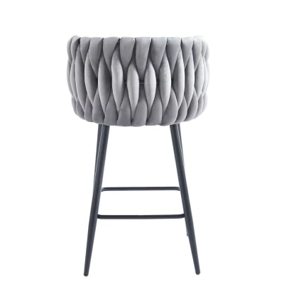 Designová barová židle ZULIMARA - šedá / černá