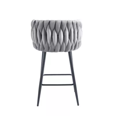 Designová barová židle ZULIMARA - šedá / černá