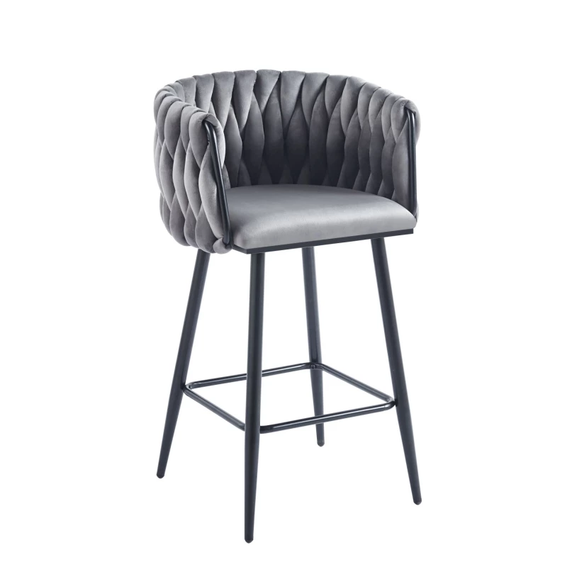 Designová barová židle ZULIMARA - šedá / černá