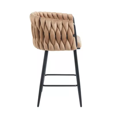 Designová barová židle ZULIMARA - cappuccino / černá